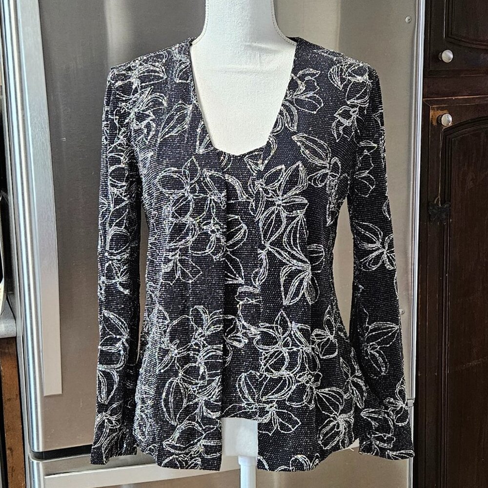 Alex Evenings 2 Piece Set Women S Black Glitter Formal Wedding Tank Top Jacket